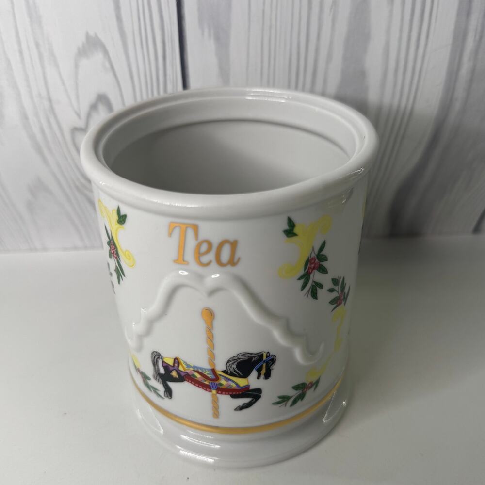 1995 LENOX The Carousel Canister Tea  Fine Porcelain Replacement NO cover